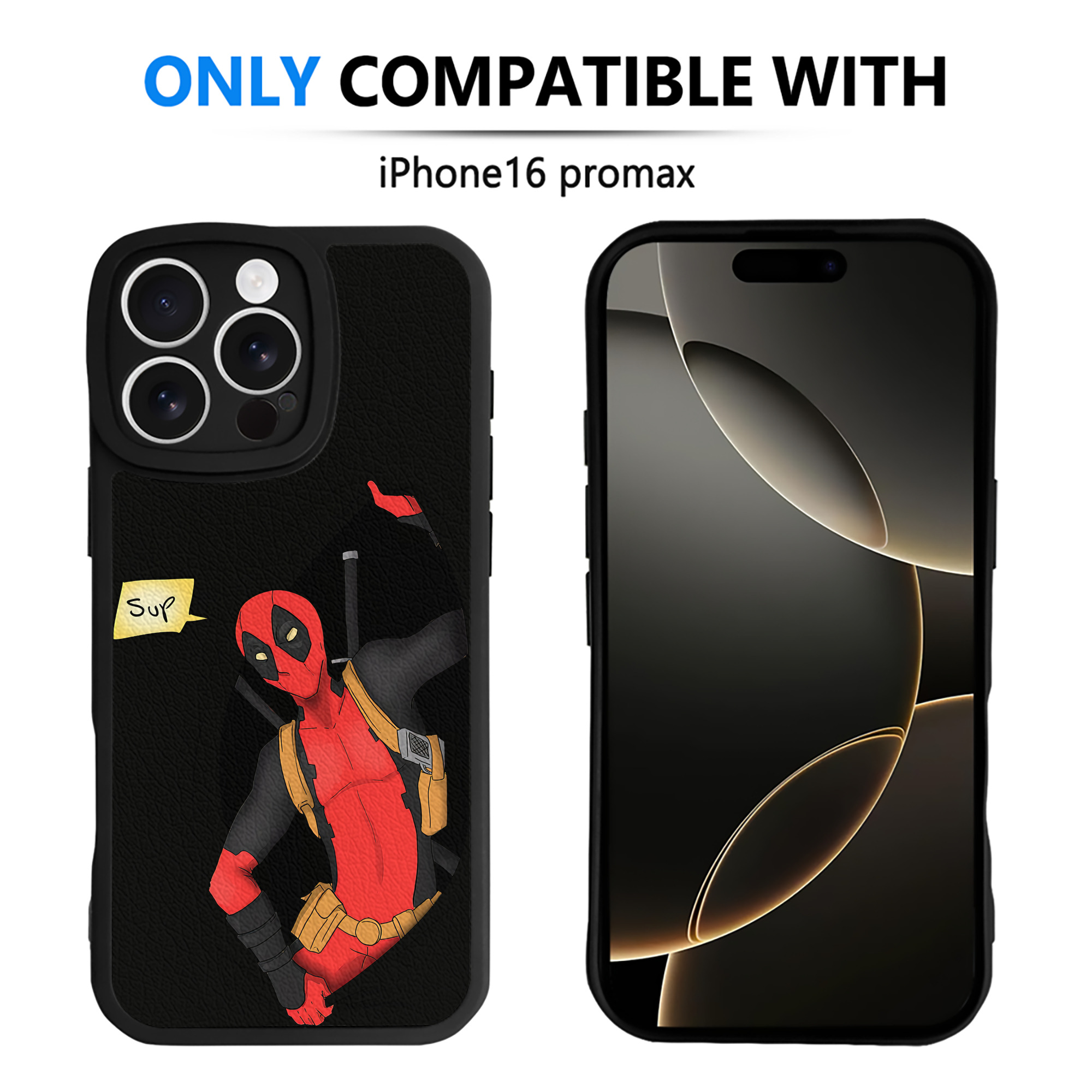 （画像用） Deadpool デッドプール 【iPhone 16シリーズ対応】シリコンスマホケース（レザー調） 材質：シリコン